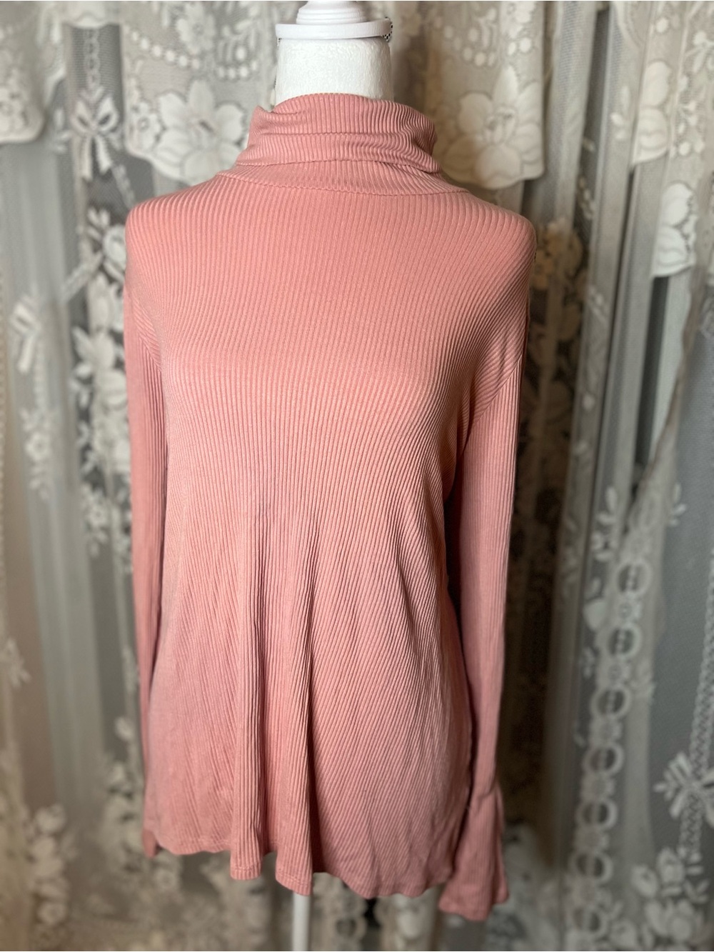 Reitmans Pink Ribbed Turtleneck Sweater Plus Size 2X